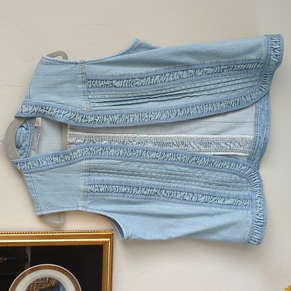 CHICO'S PLATINUM Denim Vest Size 2 - Picture 3 of 12
